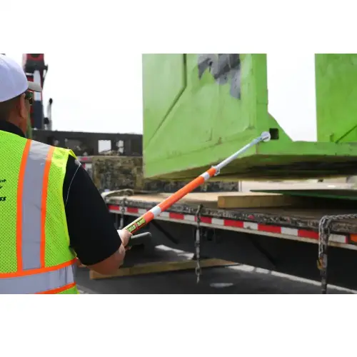 Extendable magnetic safety tool in use pushing