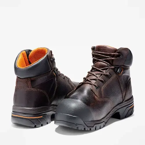 Side profile of Timberland PRO TB089697214 leather steel toe work boot