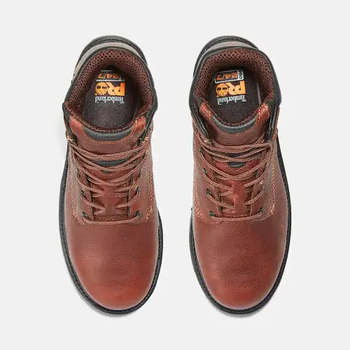 Top view of Timberland PRO Flexshield internal met guard steel toe work boot with padded collar