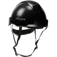 Industrial Helmet, Mips Technology, Wheel Ratchet, 4-Point Chin Strap, Black, OS