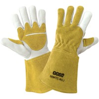 50MTC - Premium Cowhide Welding Gloves with Fleece Lining.  These leather welding gloves are constructed with a premium grain cowhide palm and split cowhide leather back. Each pair is individually hang-tagged.