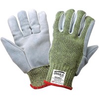Samurai Glove® - Leather face with extra wrap around protection, strait thumb, knit wrist, Aralene® shell, ANSI cut level A6.