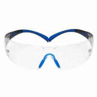 SecureFit™ 400 Series Protective Eyewear, Clear Poly Lens, Anti-Fog/Anti-Scratch, Black/Blue Plastic Temples, Foam Gasket