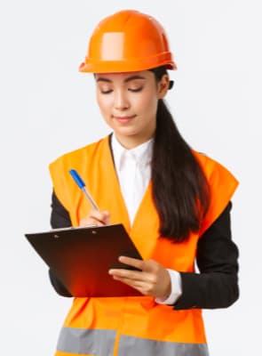 Construction Worker Writing A Safety Plan