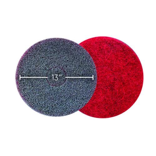 EZ CARE Heavy Duty Scrub Pad, 13" Diameter, Red/Gray, 5/Carton (SJN311174)