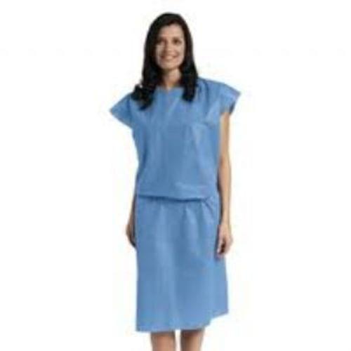 "Gown,patient,multi lyr,slvless,blue,reg"