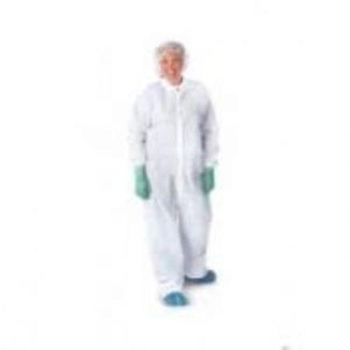 "Coverall,spunbnd,elstwrst/opnank,wht,xl"