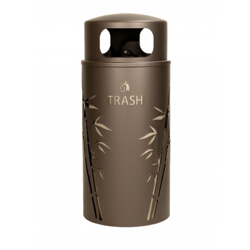 Nature Series Bamboo Trash unit, Steel, 33 Gal. Bronze