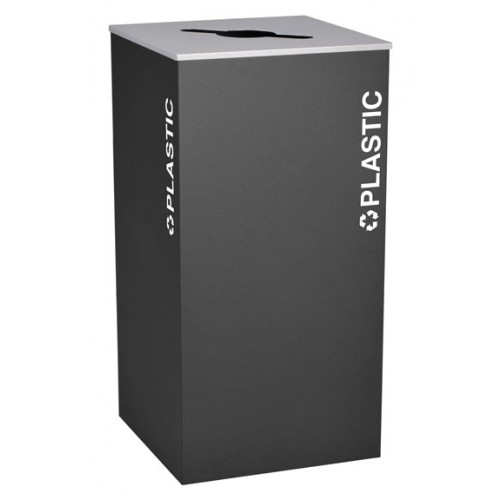 Square Plastic, Steel, 36 Gal. Black Texture