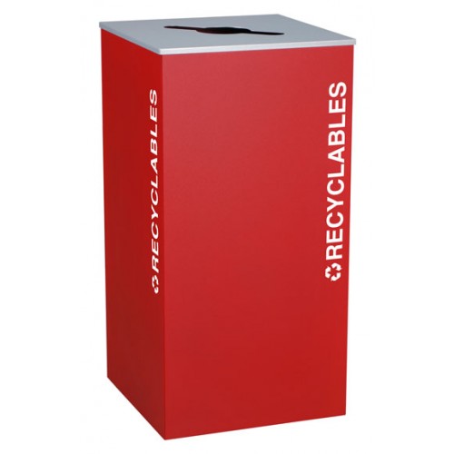 Square Recyclables, Steel, 36 Gal. Ruby Texture