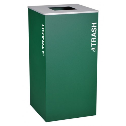 Square  Trash, Steel, 36 Gal. Emerald Texture