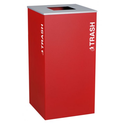 Square  Trash, Steel, 36 Gal. Ruby Texture
