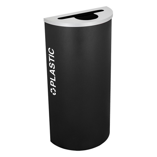 Half Round Plastic, Steel, 8 Gal. Black Texture