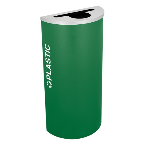 Half Round Plastic, Steel, 8 Gal. Emerald Texture
