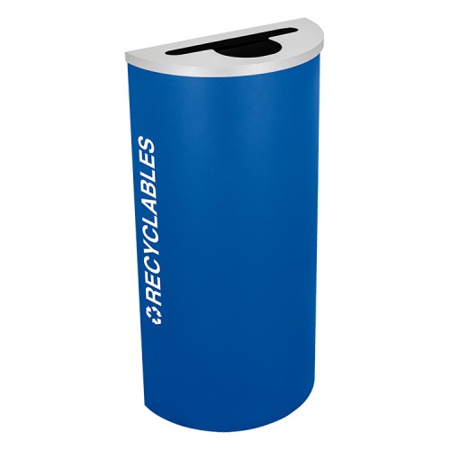 Half Round Recyclables, Steel, 8 Gal. Royal Texture