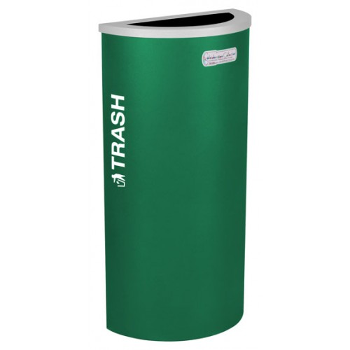Half Round Trash, Steel, 8 Gal. Emerald Texture