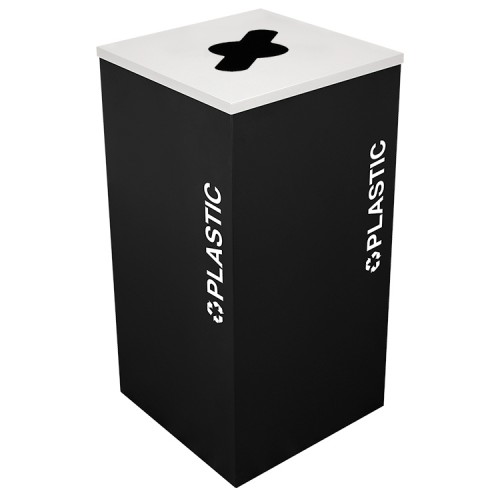 Square Plastic, Steel, 24 Gal. Black Texture