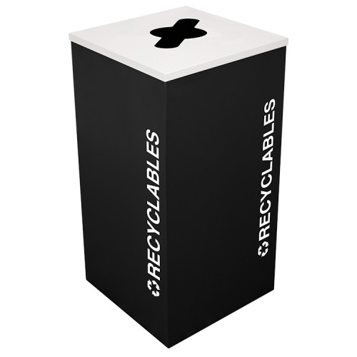 Square Recyclables, Steel, 24 Gal. Black Texture