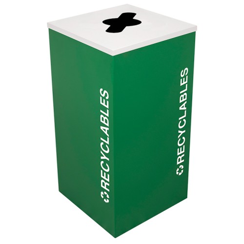 Square Recyclables, Steel, 24 Gal. Emerald Texture
