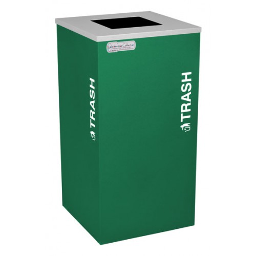 Square Trash, Steel, 24 Gal. Emerald Texture