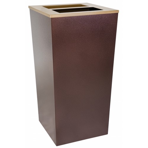 Metro 34 Gal Hammered Copper trash receptacle with ASH cup