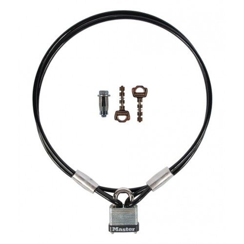 Lock Kit, Steel Cable,  Black