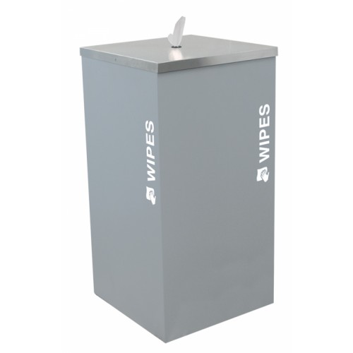 Sanitizing Wipe Dispenser for Bucket Wipes in Hammered Grey with SS lid
