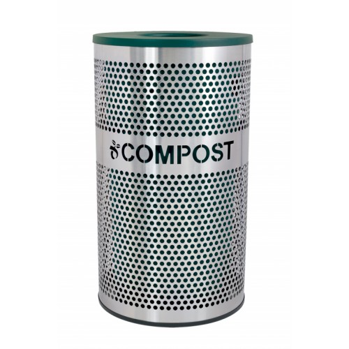 Compost Recp., Stainless Steel, 33 Gal. SS w/HGX lid