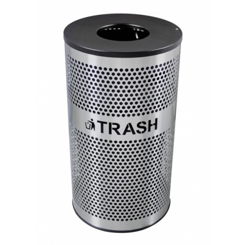 Waste Recp., Stainless Steel, 33 Gal. SS w/blx lid