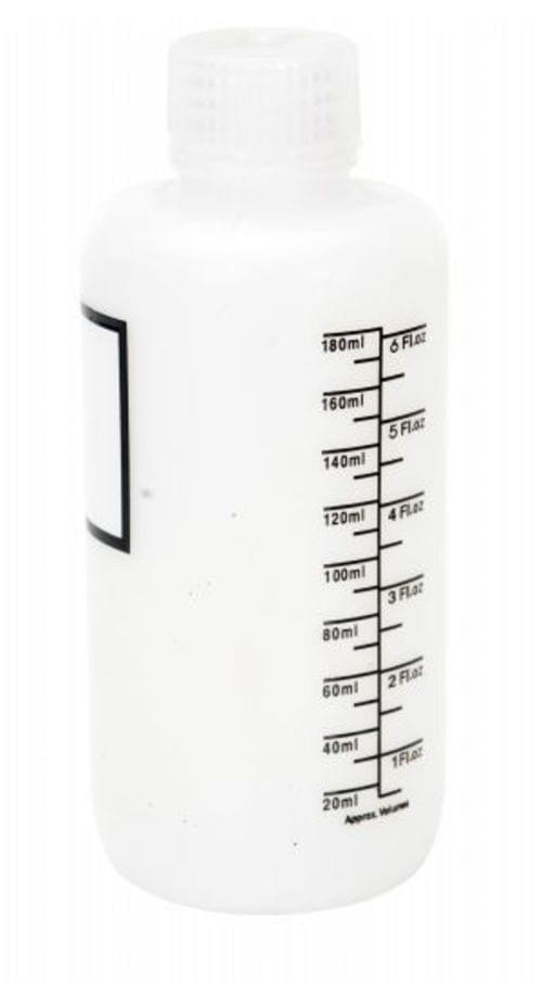 NARROW LDPE BOTTLE W/LABEL 6OZ