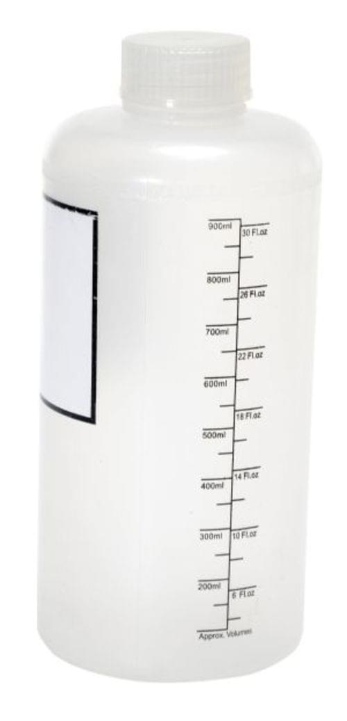 NARROW POLYPROPYLENE BOTTLE W/LABEL 32OZ