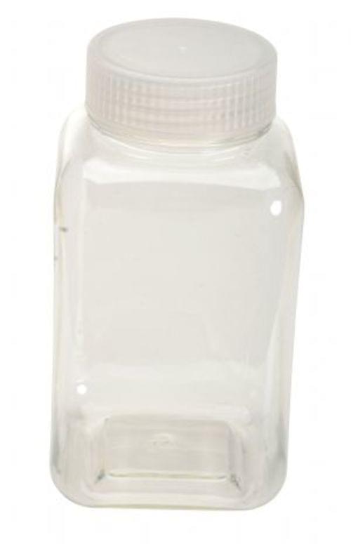 WIDE-MOUTH CLEAR SQUARE BOTTLE 16OZ