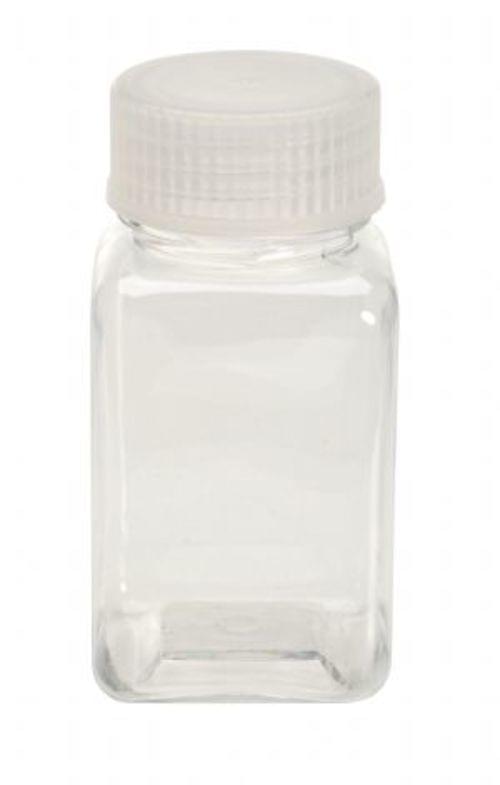 WIDE-MOUTH CLEAR SQUARE BOTTLE 4OZ
