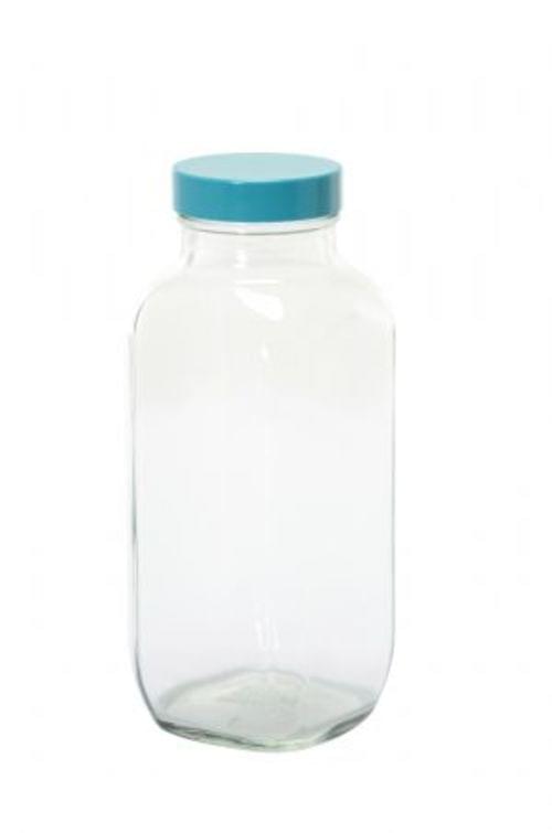 WIDE-MOUTH GLASS SQUARE BOTTLE 16OZ