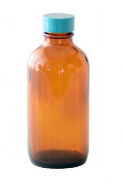 NARROW-MOUTH AMBER GLASS BOTTLE 4OZ