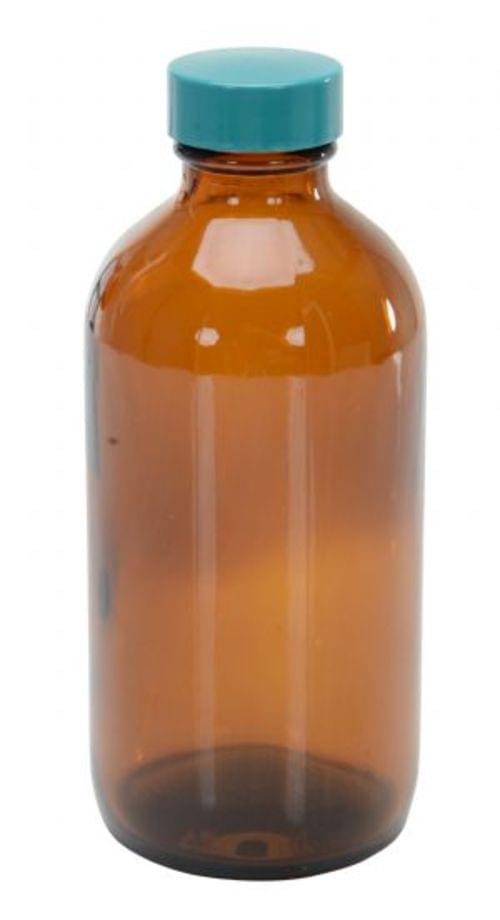 NARROW-MOUTH AMBER GLASS BOTTLE 8OZ