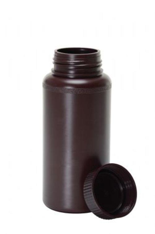 WIDE-MOUTH AMBER LDPE BOTTLE 16OZ