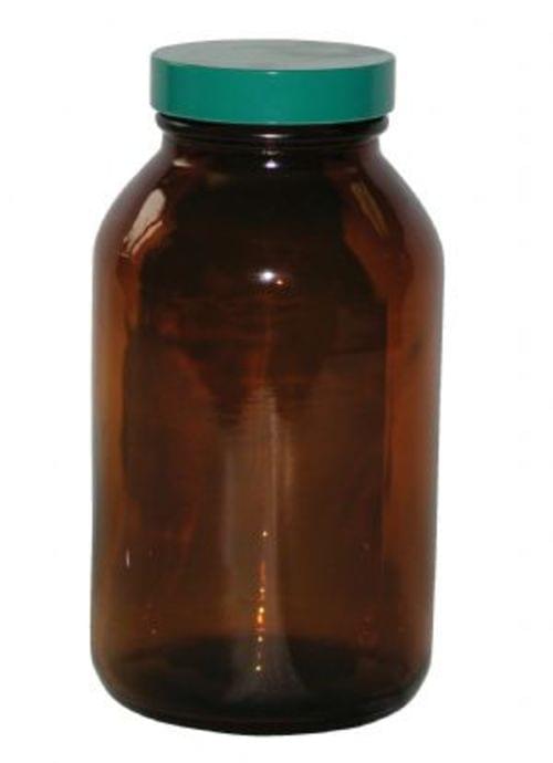 WIDE-MOUTH AMBER GLASS BOTTLE 16OZ