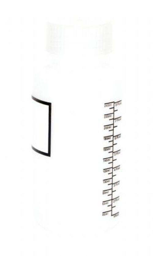 WIDE-MOUTH LDPE BOTTLE W/LABEL 8OZ