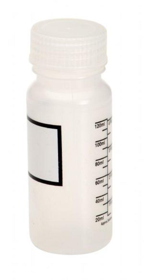 WIDE POLYPROPYLENE BOTTLE W/LABEL 4OZ