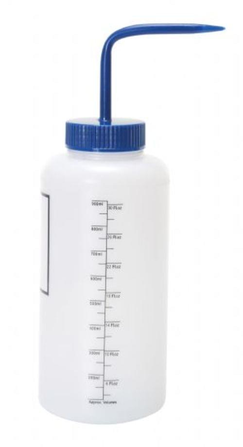 WIDE WASH BOTTLE W/LABEL BLUE 32OZ