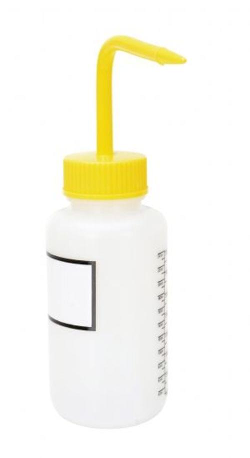 WIDE WASH BOTTLE W/LABEL YELLOW 8OZ