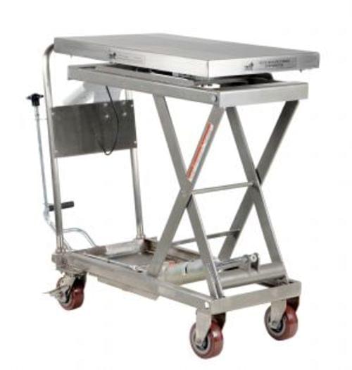 PARTIALLY SS CART W/SCALE 500LB 32X19.5
