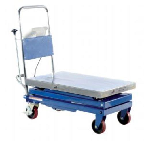 STEEL SCISSOR CART W/SCALE 500LB 32X19.5