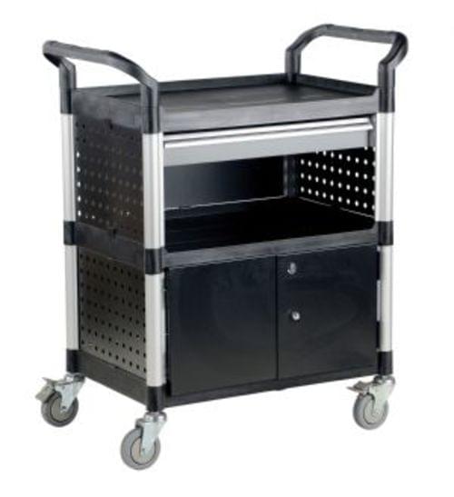 COMMERCIAL CART 33X19 3-SHELF W/ DOORS