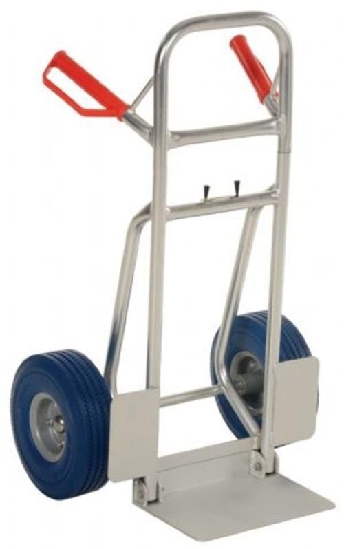 FOLD-DOWN ALUMINUM HAND TRUCK-BLUE URETH