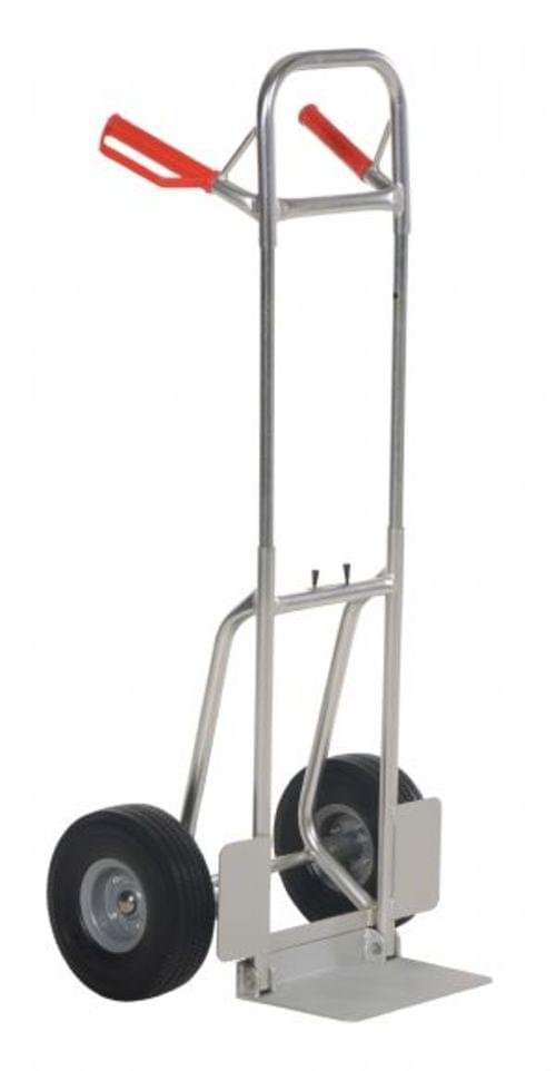 FOLD-DOWN ALUMINUM HAND TRUCK-BLK URETH