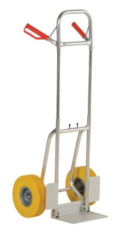 FOLD-DOWN ALUMINUM HAND TRUCK-YEL URETH