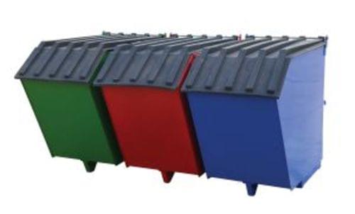 TRIPLE BIN RECYCLING HOPPER 2K LB CAP
