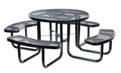 METAL ROUND PICNIC TABLE-81-1/4 IN BLACK